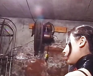 Asian Dommes  tortures sub mates in basement in same time
